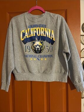 Golden State California Graphic Sweatshirt - Gray with Yellow & Navy